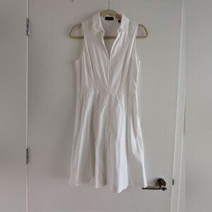 Theory White Sleeveless Midi Dress